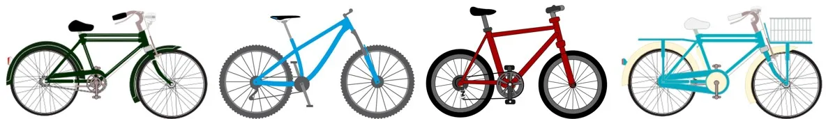 Some of these bikes would be better to take to a bike race, some would be better for hauling around groceries.