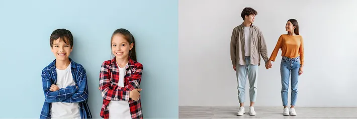 Young children don’t tend to show too many sex-based physical differences, but that changes once puberty starts. (Images via Shutterstock)