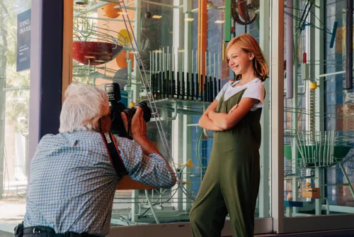 Karl Mondon of The Mercury News photographs Leia Goan on her day as President of The Tech.