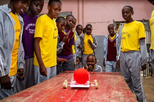 A team of students tests their device in The Tech Challenge Kenya 2023