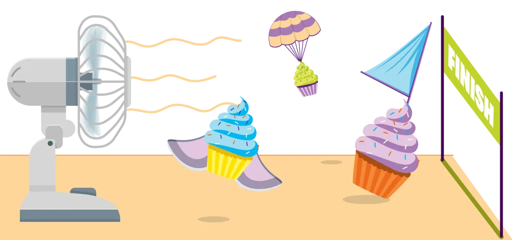 Cupcake delivery illustration.